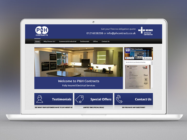 P&H Contracts Pay Monthly Website Design