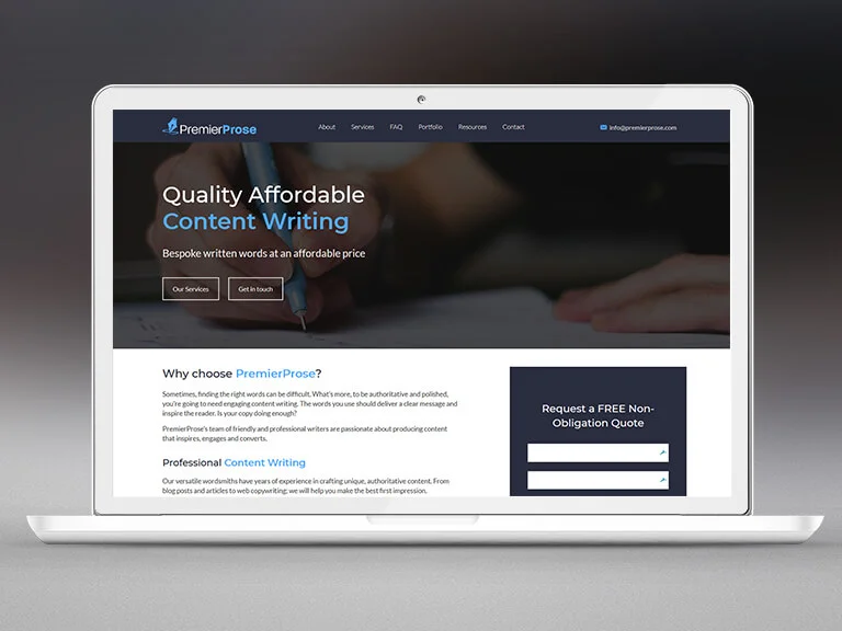 Premier Prose Pay Monthly Website Design