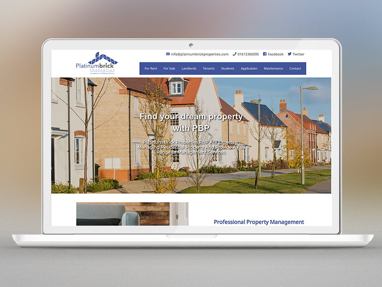 platinum brick properties website design monthly pay