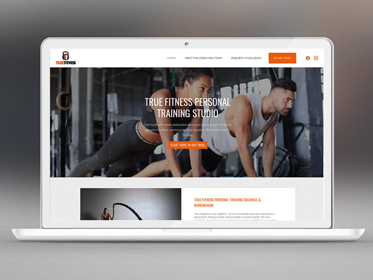 True Fitness Studio pay monthly web design