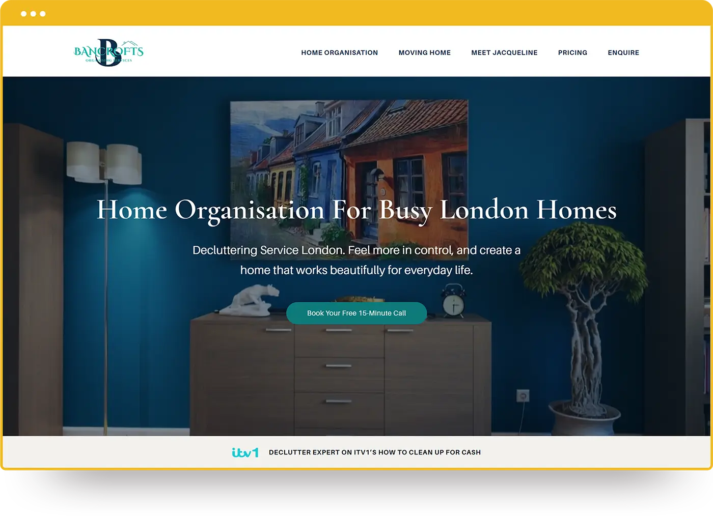 Bancrofts Organising Services Website from Ubie Websites in an internet browser
