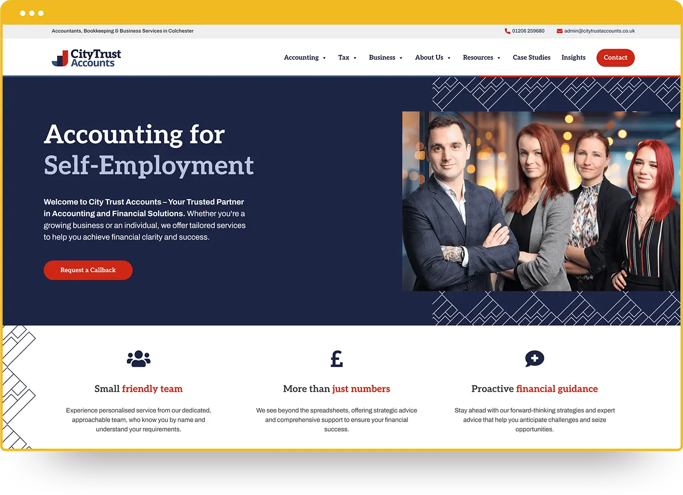 City Trust Accounts Website from Ubie Websites in an internet browser