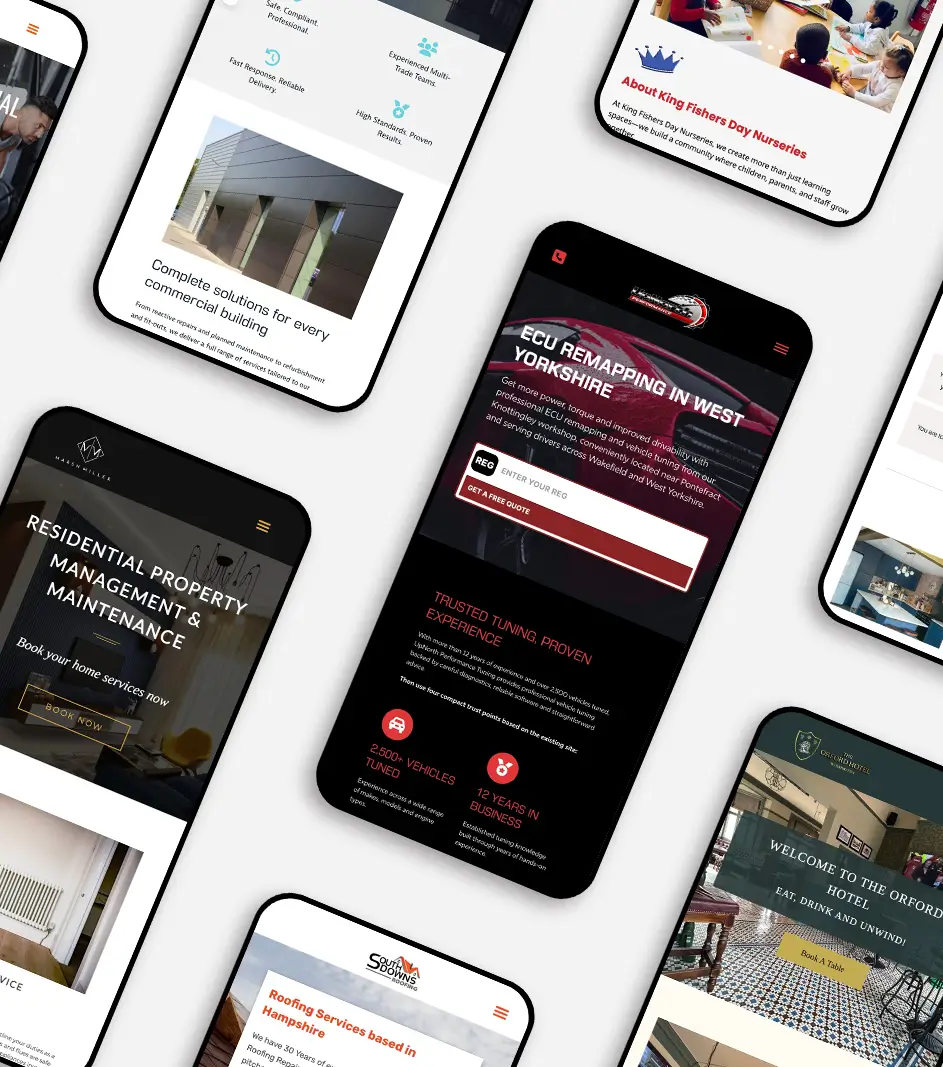 Laptop mobile responsive ubie websites portfolio pay monthly websites