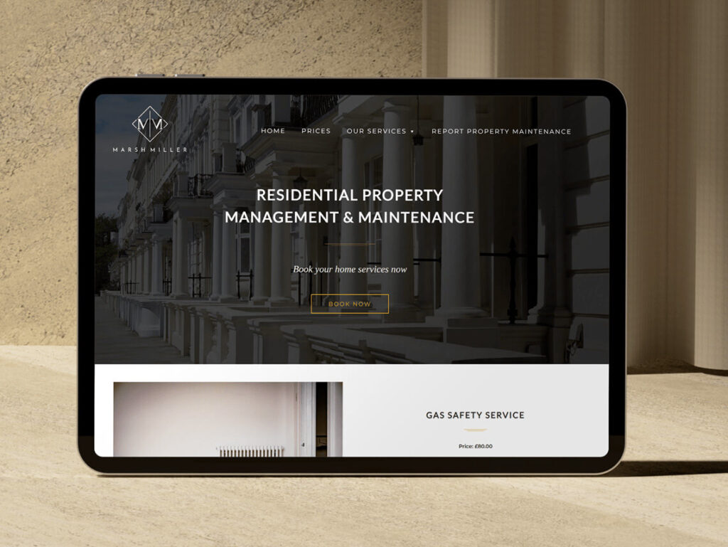 Marsh miller website design tablet